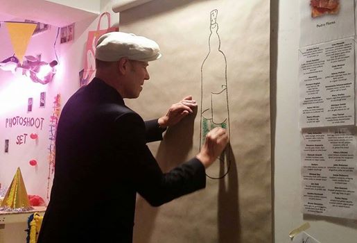 Paul Simonon from The Clash starts a painting