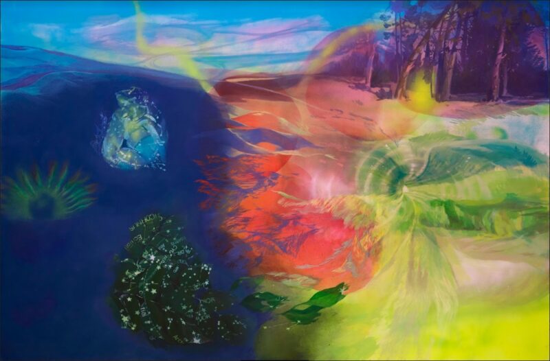 Anastasiya Parvanova, Vortice, Acrylic and spray on canvas, 160 x 243 cm, 2020