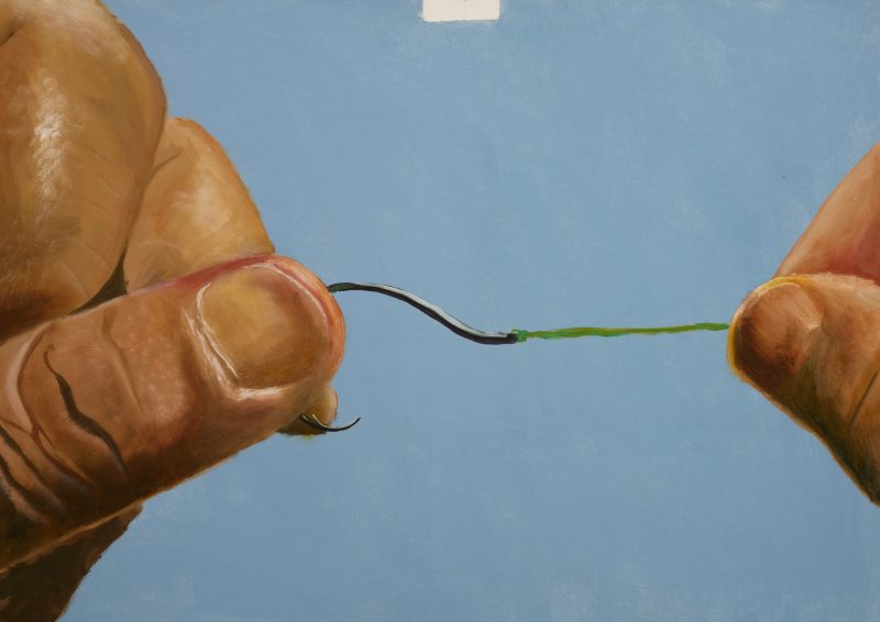 Nina Ćeranić, Tut_5, 2025, oil on paper, 59x42 cm, Courtesy the artist and A plus A Gallery, Ph. Clelia Cadamuro